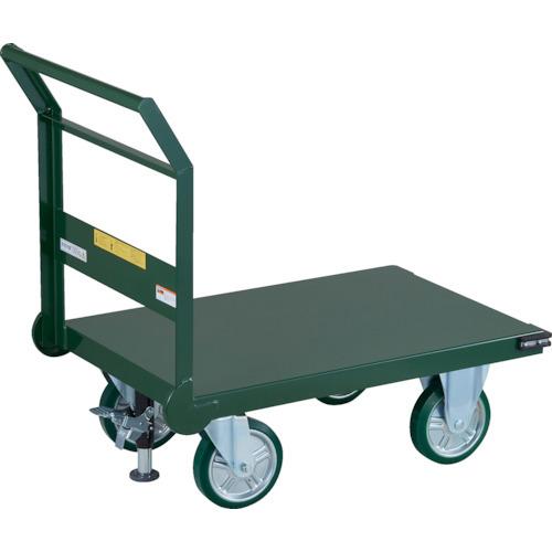 (送料別途)(直送品)TRUSCO 鋼鉄製運搬車 1トン ハンドル側自在車輪 900X600 Φ200ウレタン Lストッパー付 SH-10-2CS