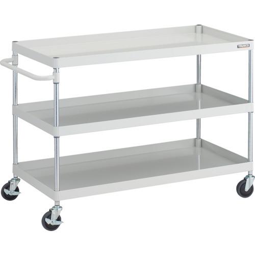 TRUSCO ツールワゴン フェニックスワゴン 抗ウィルスハンドル 省音 1200X600XH880 3段 ホワイト PEW-9123A-W