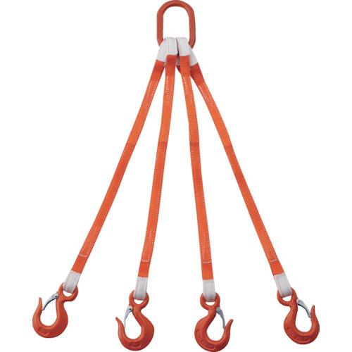 TRUSCO 4本吊ベルトスリングセット 25mm幅X1m 吊り角度60°時荷重2.58t(最大使用荷重3t) G25-4P10-2.58