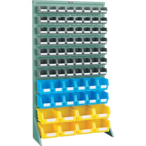 (送料別途)(直送品)TRUSCO パネルコンテナラック 床置型 コンテナ小X56中X12 大X8 緑 T-16227N:GN
