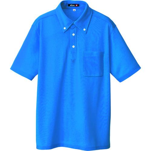 アイトス ボタンダウン半袖ポロシャツ ブルー S 10599-006-S