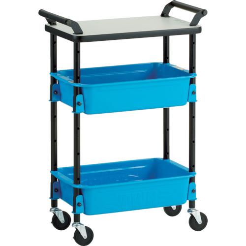 (送料別途)(直送品)TRUSCO ツールワゴンロイヤル天板付589×320×856深2 スカイ TWR-402T-SB