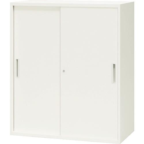 (送料別途)(直送品)ナイキ スチール引違い書庫 2枚扉 899×450×1050 ホワイト CW-0911H-WW