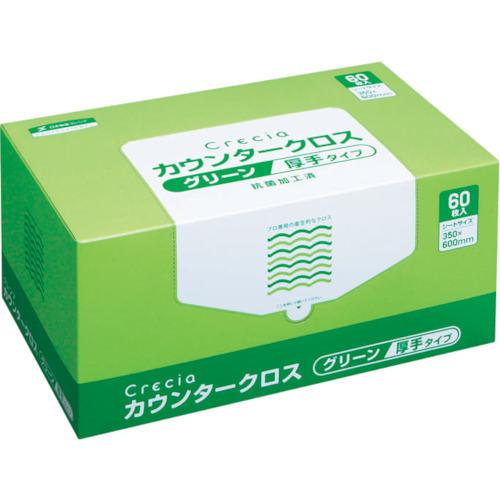 (送料別途)(直送品)クレシア カウンタークロス 厚手タイプ グリーン 65312