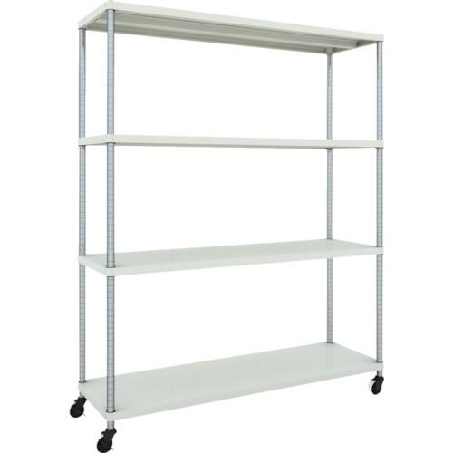 (送料別途)(直送品)TRUSCO スチールラック フェニックスラック 1500X450 4段 U車輪付 W色 抗菌粉体塗装 PER-6544-U125-W