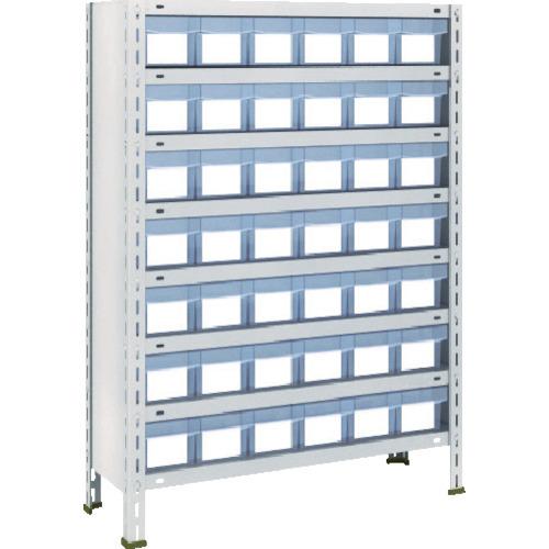 (送料別途)(直送品)TRUSCO スチールラック 軽量棚 875X300X1200 樹脂引出透明 小X42 ネオグレー 43V-808C7:NG