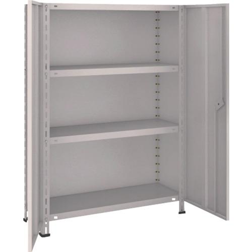 (送料別途)(直送品)TRUSCO スチールラック 軽量棚両開扉付 875X383XH1200 天地4段 ネオグレー 43V-T24:NG