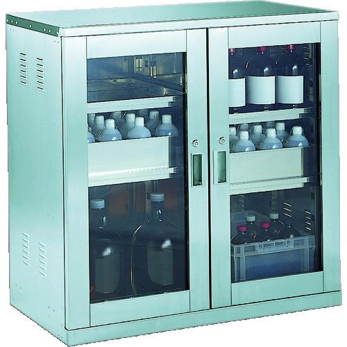 (送料別途)(直送品)TRUSCO 耐震薬品庫 ガラス両開型 棚スライド式 900X500XH900 SW