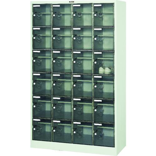 (送料別途)(直送品)TRUSCO シューズケース 24人用 1050X380XH1700 棚付 透明 SC-24WPC