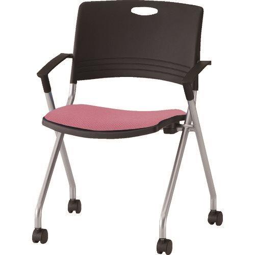 (送料別途)(直送品)TOKIO ミーティングチェア(スタッキング)肘付 布 ピンクローズ FNC-K5A-PR