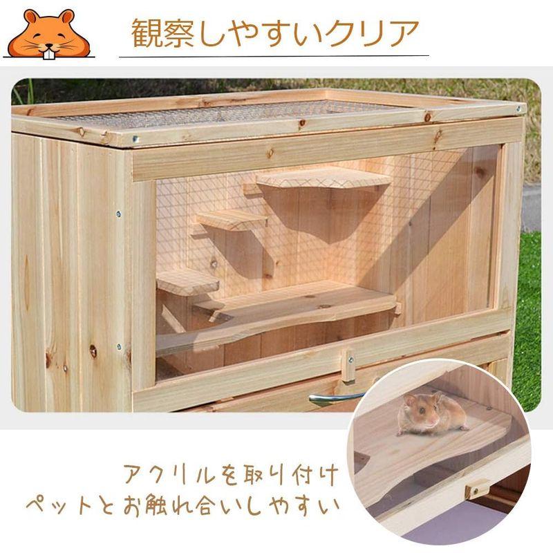 Gifty 小動物 飼育 ケージ 大型 ハムスター ゲージ 60 ハリネズミ デグー チンチラ フェレット 木製 小動物 飼育 ケージ 大型 ハムスター ゲージ ハリネズミ デグー チンチラ フェレット 木製