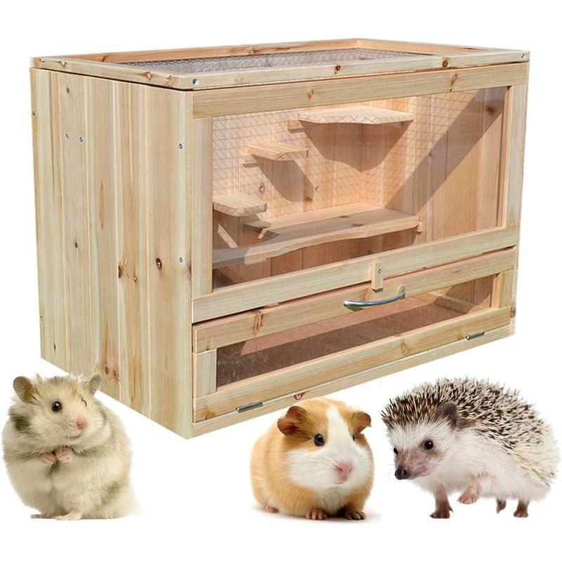 Gifty 小動物 飼育 ケージ 大型 ハムスター ゲージ 60 ハリネズミ デグー チンチラ フェレット 木製 小動物 飼育 ケージ 大型 ハムスター ゲージ ハリネズミ デグー チンチラ フェレット 木製