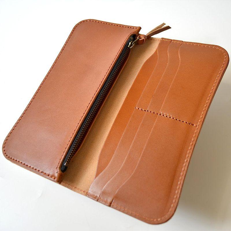 atelierCODEL 栃木レザー 長財布 日本製 ヌメ革 メンズ (手染めブラウン) 栃木レザー 長財布 日本製 ヌメ革 メンズ 手染めブラウン