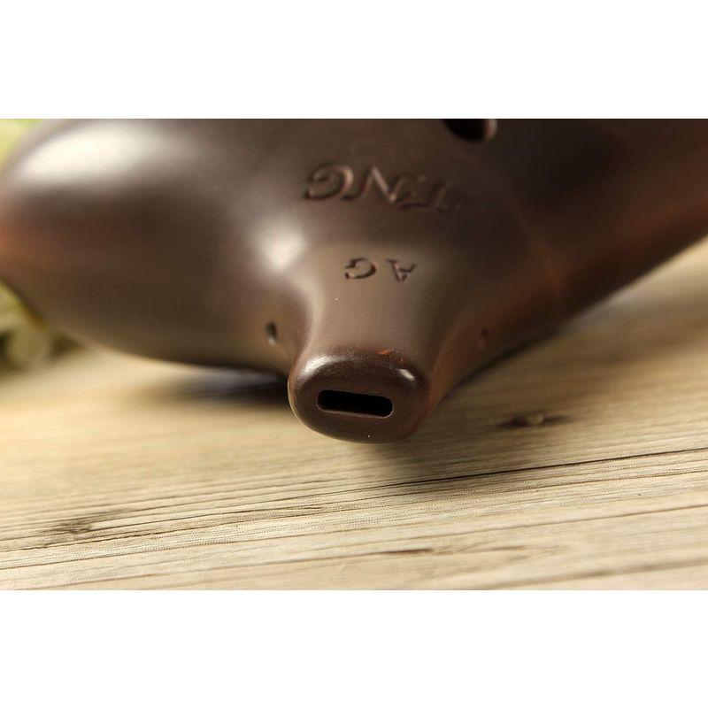 TNG オカリナ 器 12穴 / シングル/ベース/C調/紫砂赤土 BC (運指表付き