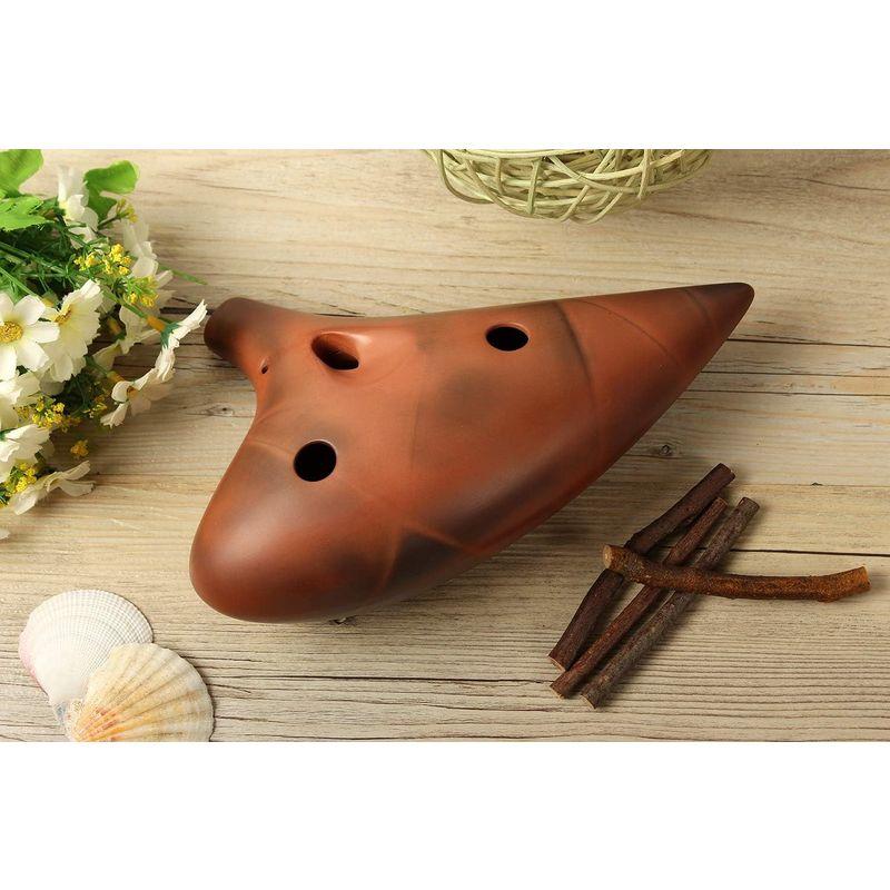 TNG オカリナ 器 12穴 / シングル/ベース/C調/紫砂赤土 BC (運指表付き