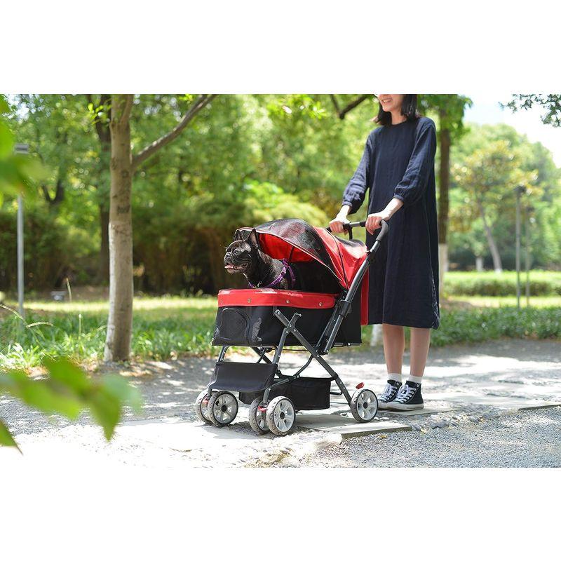 【通常品】 OUVITA ペットカート 犬用ベビーカー 犬 猫バギー 対面式 4輪 小型犬 中型犬カート 多頭 軽量コンパクト リード2本付き 前輪36 【E1966903908】(10496円)