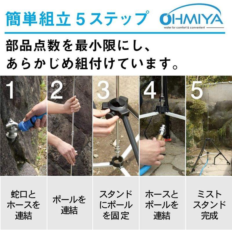 オーミヤ S330 屋外 ミストスタンドの2way仕様 冷却効果?6.5℃ 熱中症 