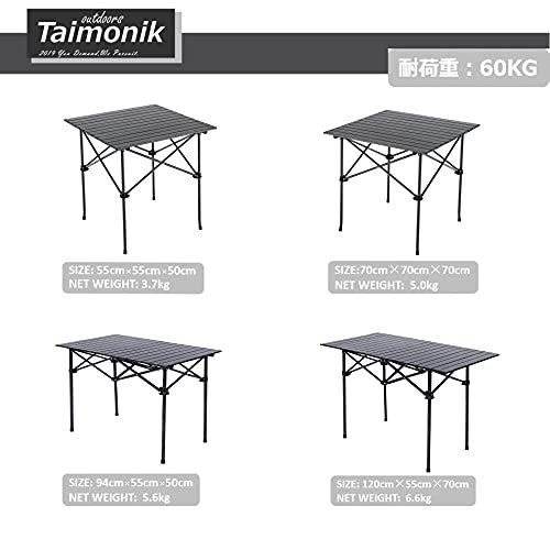 新発売 キャンプ ロールテーブル アウトドアテーブル Taimonik テーブル 耐荷重60kg 超軽量材質 折畳テーブルアルミ製 アウトドアテーブル
