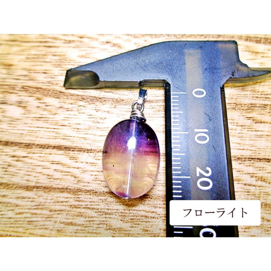 PT021-FLO ペンダントトップ 天然石 フローライト パープル クリア× 紫