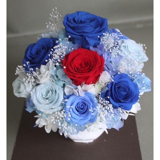 プリザーブドフラワー＊ケース入りアレンジ＊ブルー系 アート