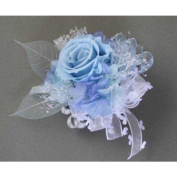 キュート＊プリザーブドフラワー＊一輪使用のコサージュ（ブルー