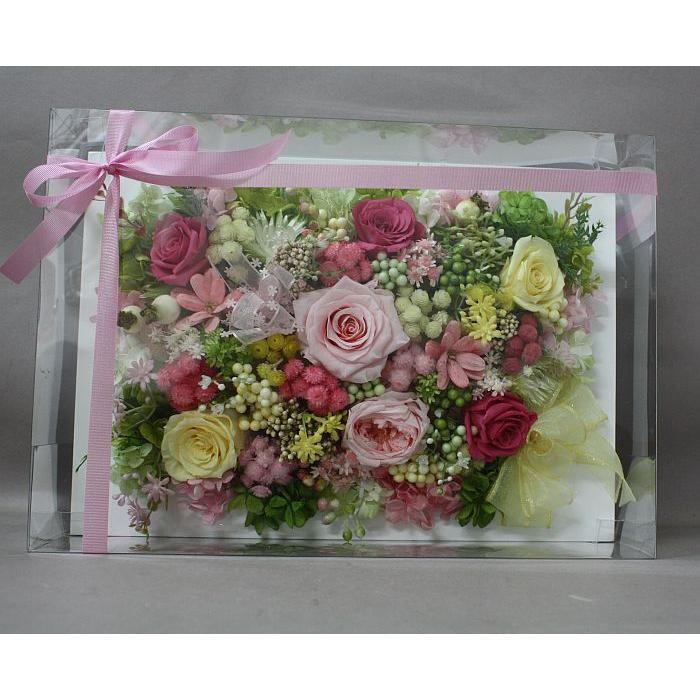 プリザーブドフラワーフレームアレンジ*ピンク系（ケース入り