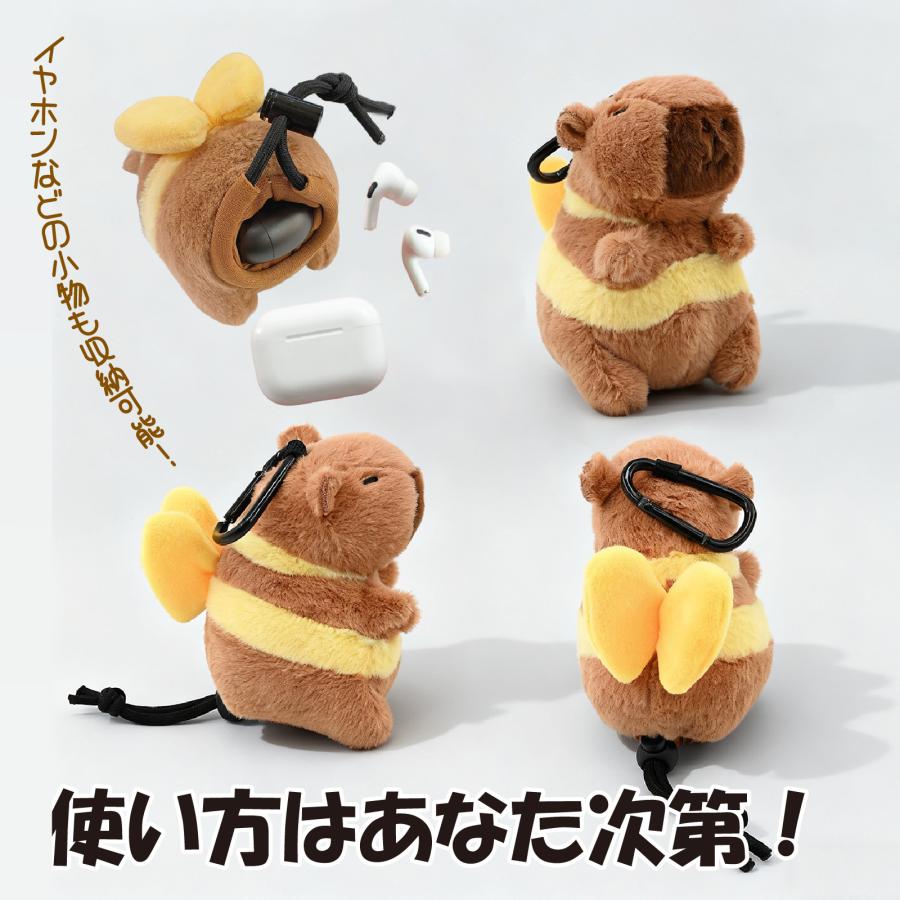 ボール2個＆ティー3本収納】ぬいぐるみゴルフボールホルダー カラビナ