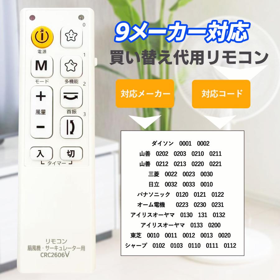 機能進化！互換品】扇風機 リモコン サーキュレーター 汎用 互換