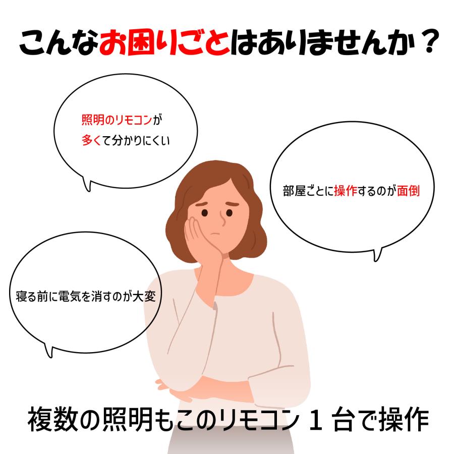互換品】【パナソニック対応】【照明3台操作】汎用照明リモコン 設定