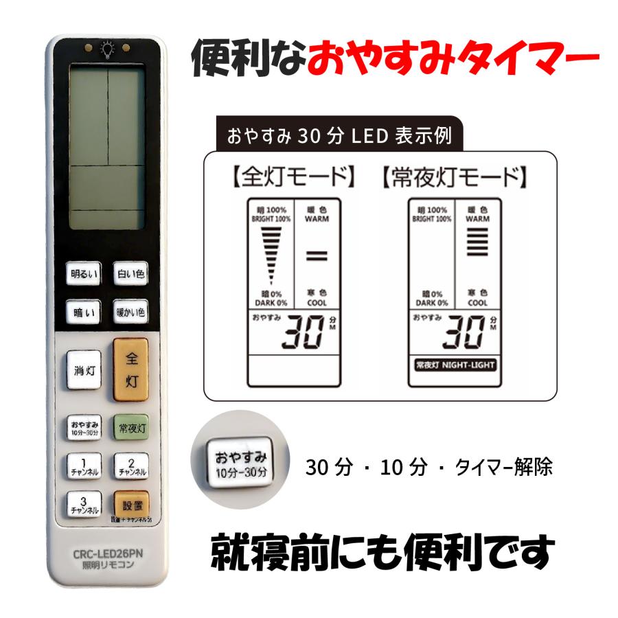 互換品】【パナソニック対応】【照明3台操作】汎用照明リモコン 設定
