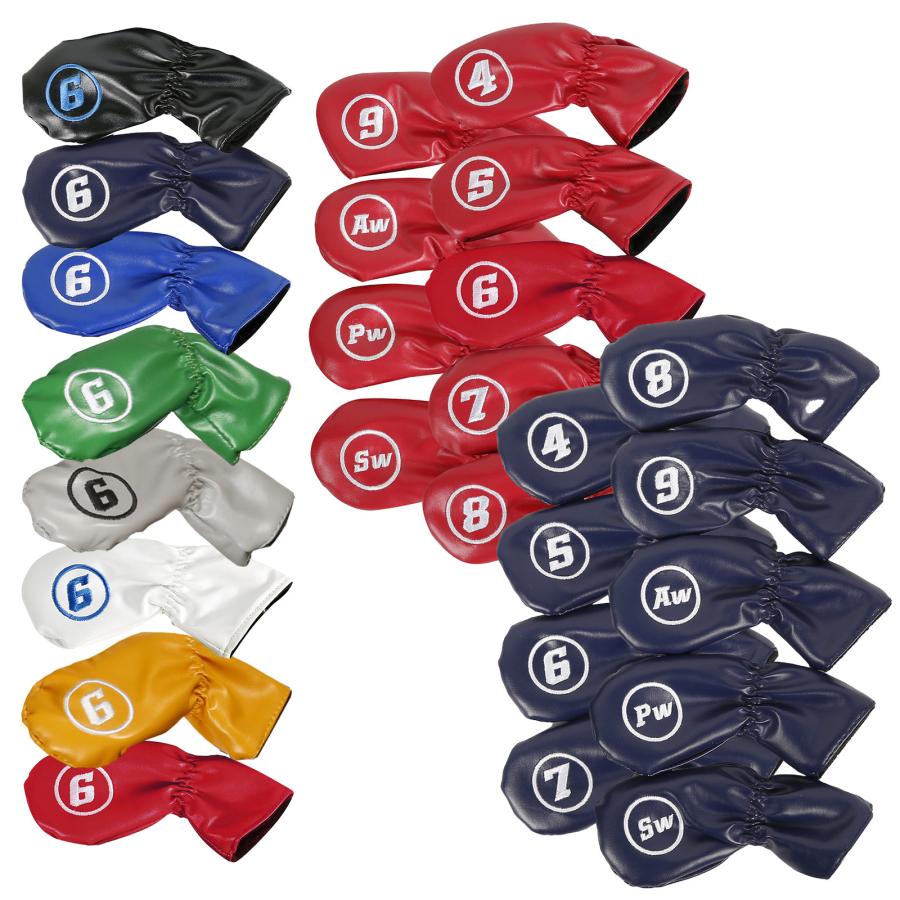 アイアンカバー セット ゴルフヘッドカバー 9点セット 4番〜9番 AW PW