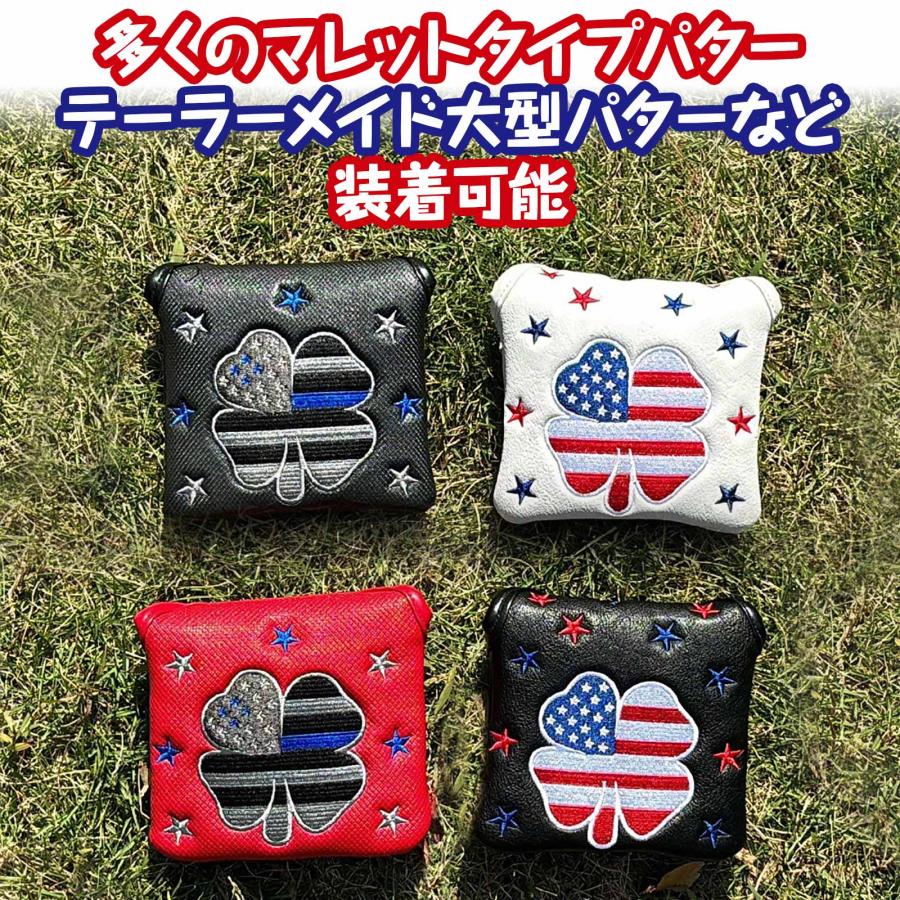 パターカバー マレット用 ゴルフヘッドカバー マグネット ゴルフ 