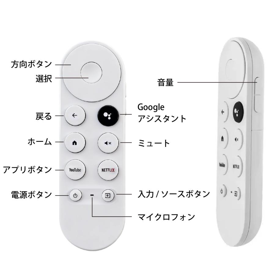 互換品&音声リモコン】Google Chromecast TV リモコン 交換用 音声