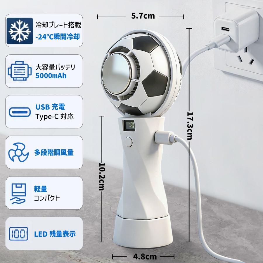 冷却ハンディファン 半導体冷却プレート搭載 瞬間冷却 5000mAh大容量 6