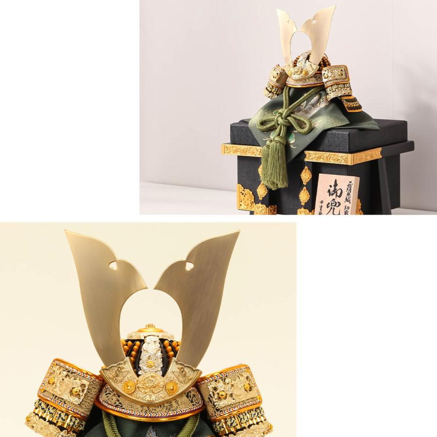 五月人形 おしゃれ コンパクト シンプル 兜飾 6号 一龍 長命