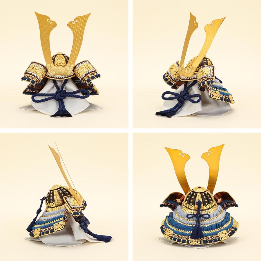 【6/4 20時〜全品ポイント2倍☆】【オフシーズン割引☆10％OFF！】平安武久作 五月人形 兜 10号 福 金小札 紺裾濃 HN 京都 伝統工芸士 【ご優待割引価格】_3