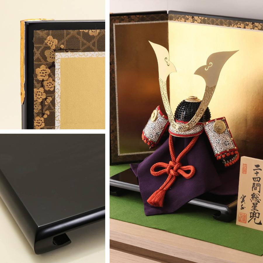 【全品ポイント3倍キャンペーン中】五月人形 兜 別所実正作 4号 重ね鍬形 二十四間総星兜 HN 花台飾【ご優待割引価格】_7