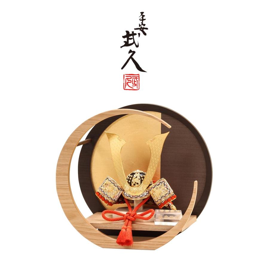 平安武久作 五月人形 コンパクト 8号 朱赤糸縅 ダークブラウン