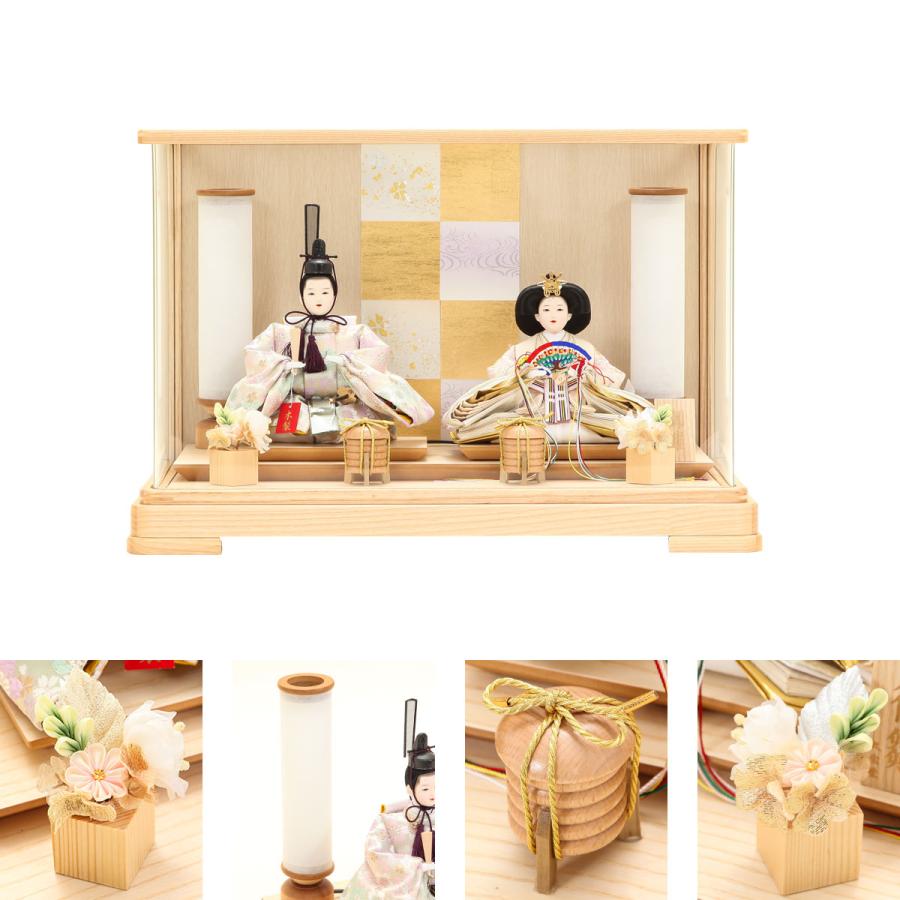 【全品ポイント3倍キャンペーン中】【オフシーズン割引☆10％OFF！】雛人形 ケース飾り 京三五 舞桜 パノラマ白木 親王ケース飾 【ご優待割引価格】_1