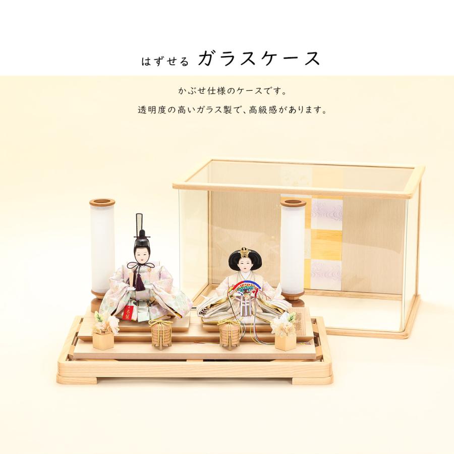 【全品ポイント3倍キャンペーン中】【オフシーズン割引☆10％OFF！】雛人形 ケース飾り 京三五 舞桜 パノラマ白木 親王ケース飾 【ご優待割引価格】_6