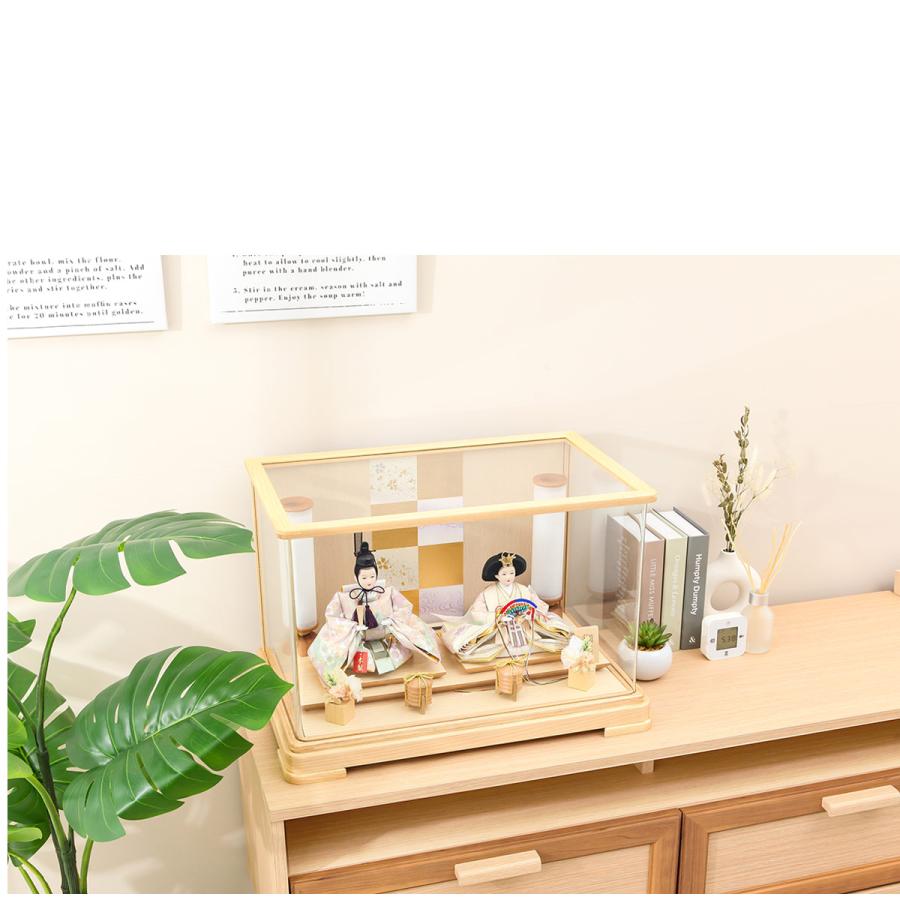 【全品ポイント3倍キャンペーン中】【オフシーズン割引☆10％OFF！】雛人形 ケース飾り 京三五 舞桜 パノラマ白木 親王ケース飾 【ご優待割引価格】_7