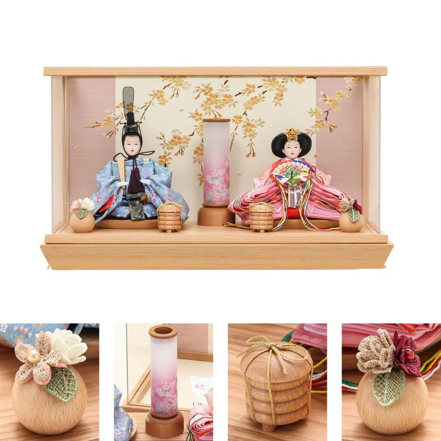 雛人形　コンパクト sankyo shokai 雛人形 コンパクト おしゃれ 寄木 木製 モダン