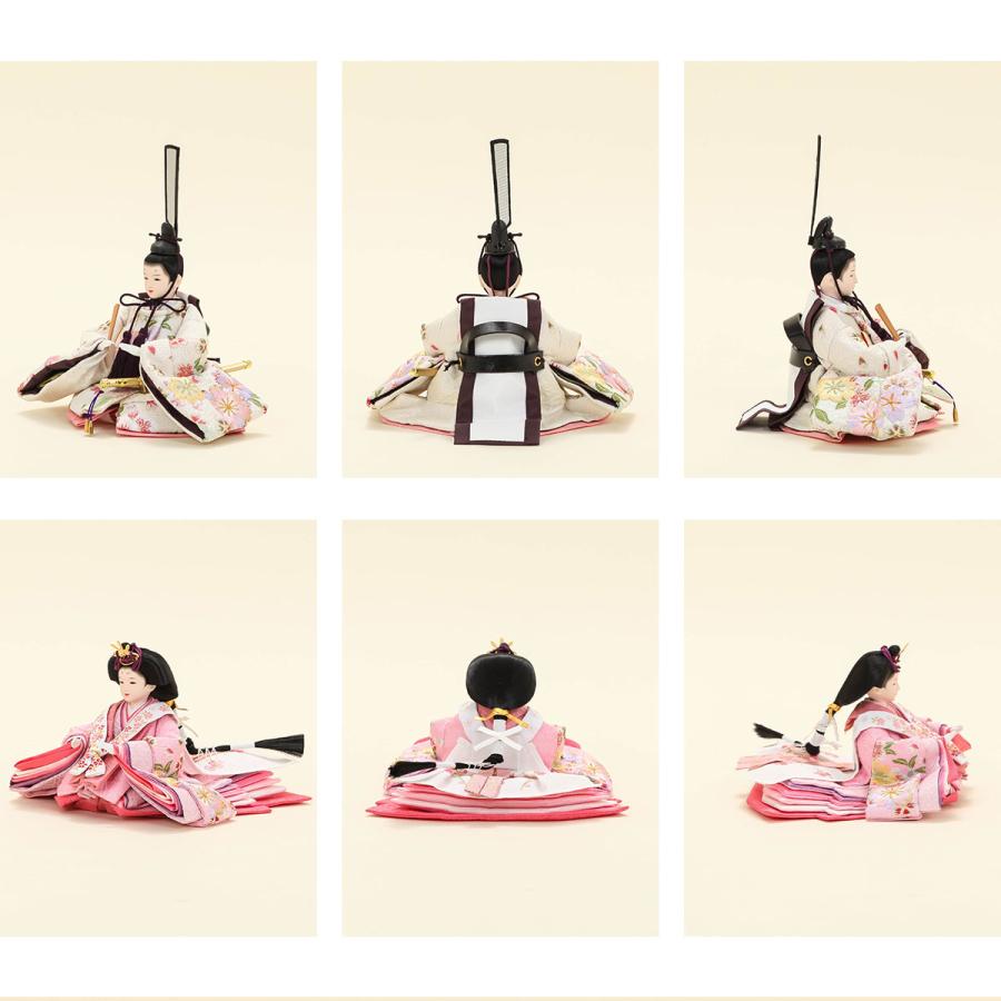 雛人形 芥子 刺繍花あかり 屏風飾 ひな人形 お洒落 親王飾り