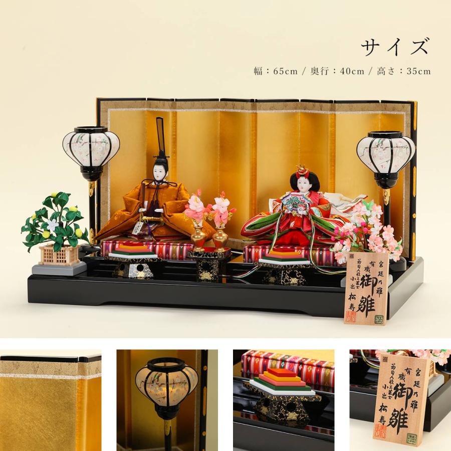小出松寿作 雛人形 十一番 高雄 正絹 黄櫨染 親王飾 コンパクト