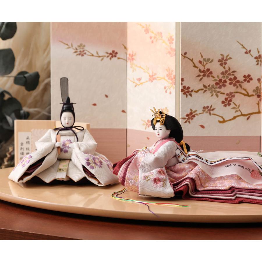 【オフシーズン割引☆10％OFF！】柴田家千代作 雛人形 柳 平安 流水桜 親王飾【ご優待割引価格】