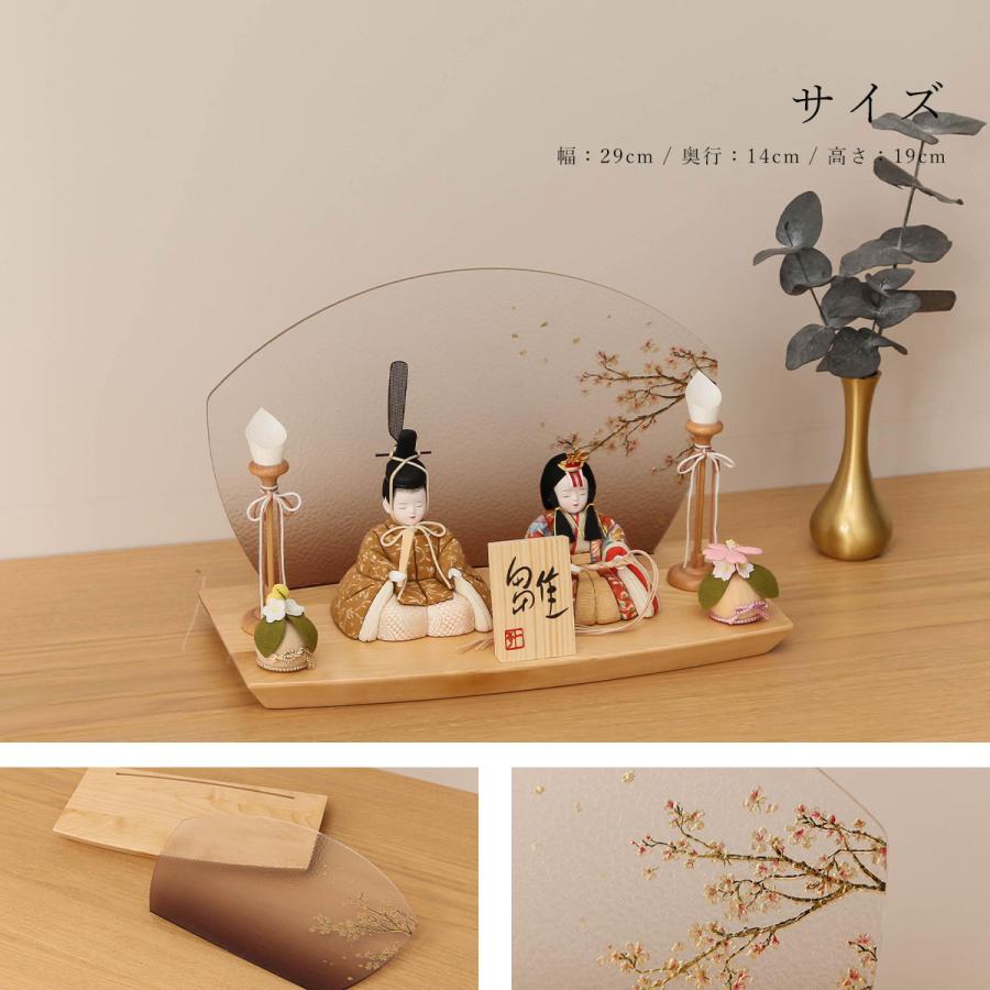 雛人形 コンパクト木目込 木村一秀 友禅さくら アクリル屏風飾
