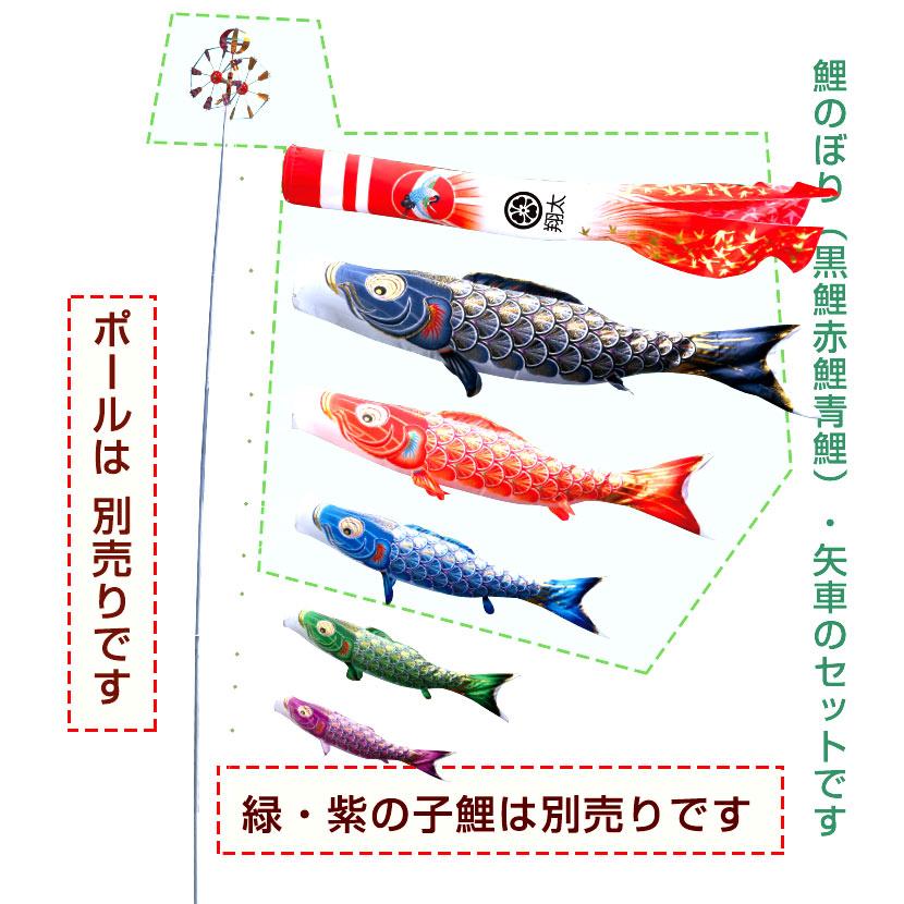 徳永鯉 【ポイント10倍】鯉のぼり 大型セット 日本製 真・太陽 4m