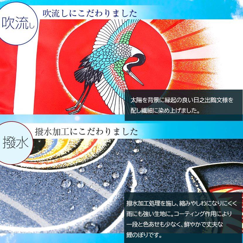 【ポイント10倍】鯉のぼり プレミアムベランダスタンドセット 日本製 真・太陽 1.5m 徳永鯉 撥水加工 家紋入れ・名前入れ可能吹流しの画像
