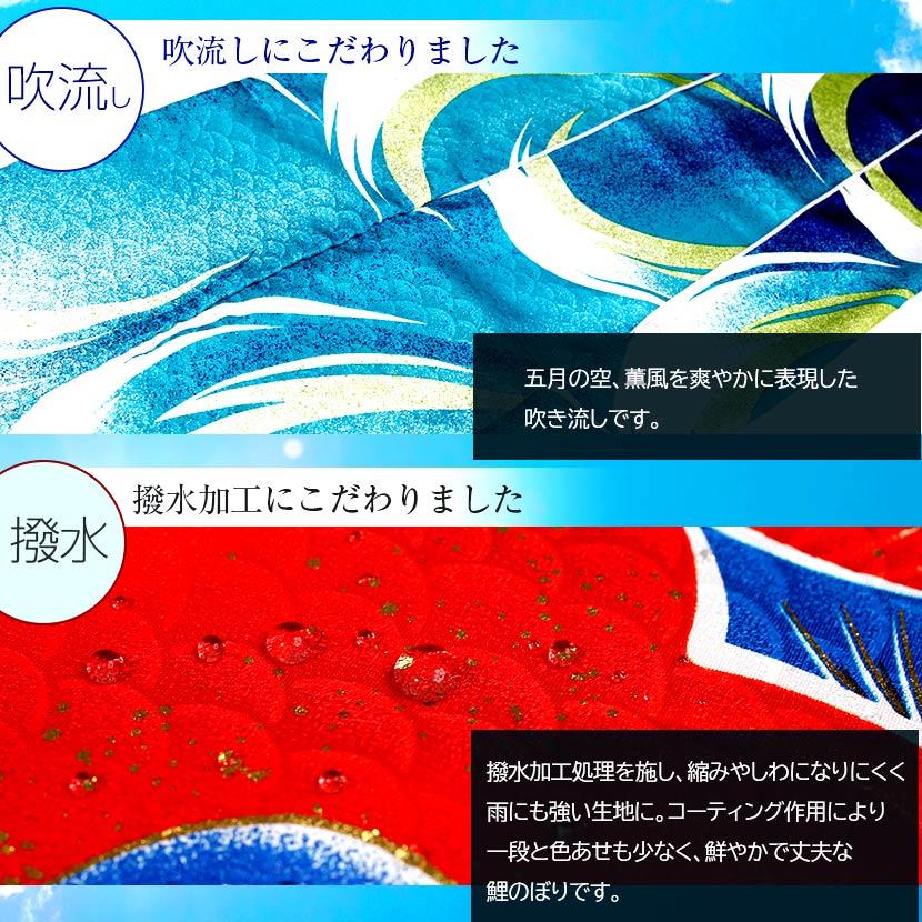 【ポイント10倍】鯉のぼり 庭園用スタンドセット 日本製 徳永鯉 風舞い 1.5ｍ こいのぼり 砂袋付 家紋入れ・名前入れ可能吹流し_4