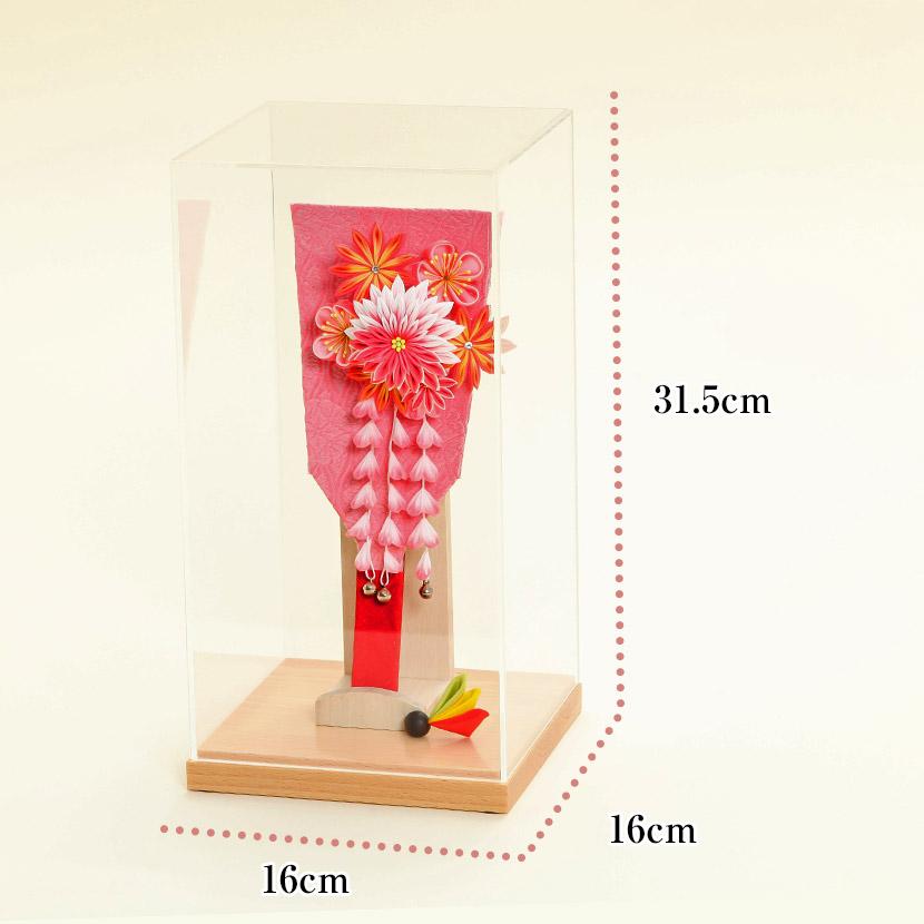 レビュープレゼント】つまみ細工羽子板飾り 8号 ピンク剣小花1-P